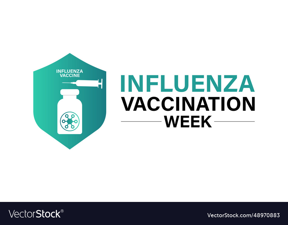 National influenza vaccination week Royalty Free Vector