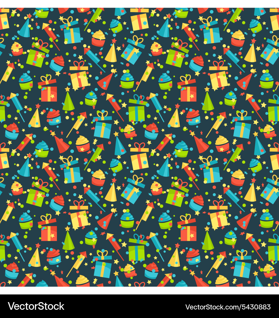 Seamless bright fun celebration festive pattern Vector Image