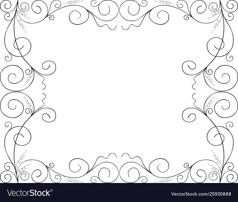 A Decorative Frame From Tendrils And Swirls Vector Image