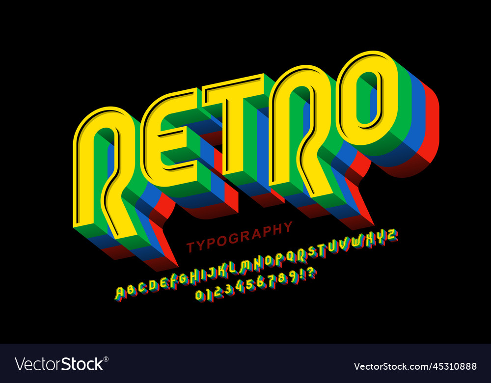 Retro Style Typography Design Royalty Free Vector Image