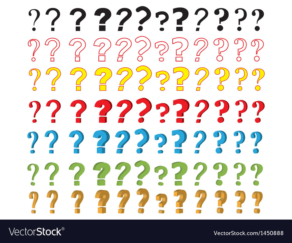 Set of question marks Royalty Free Vector Image