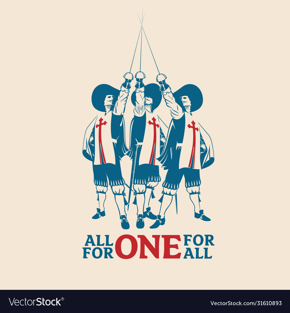 All for one Royalty Free Vector Image - VectorStock