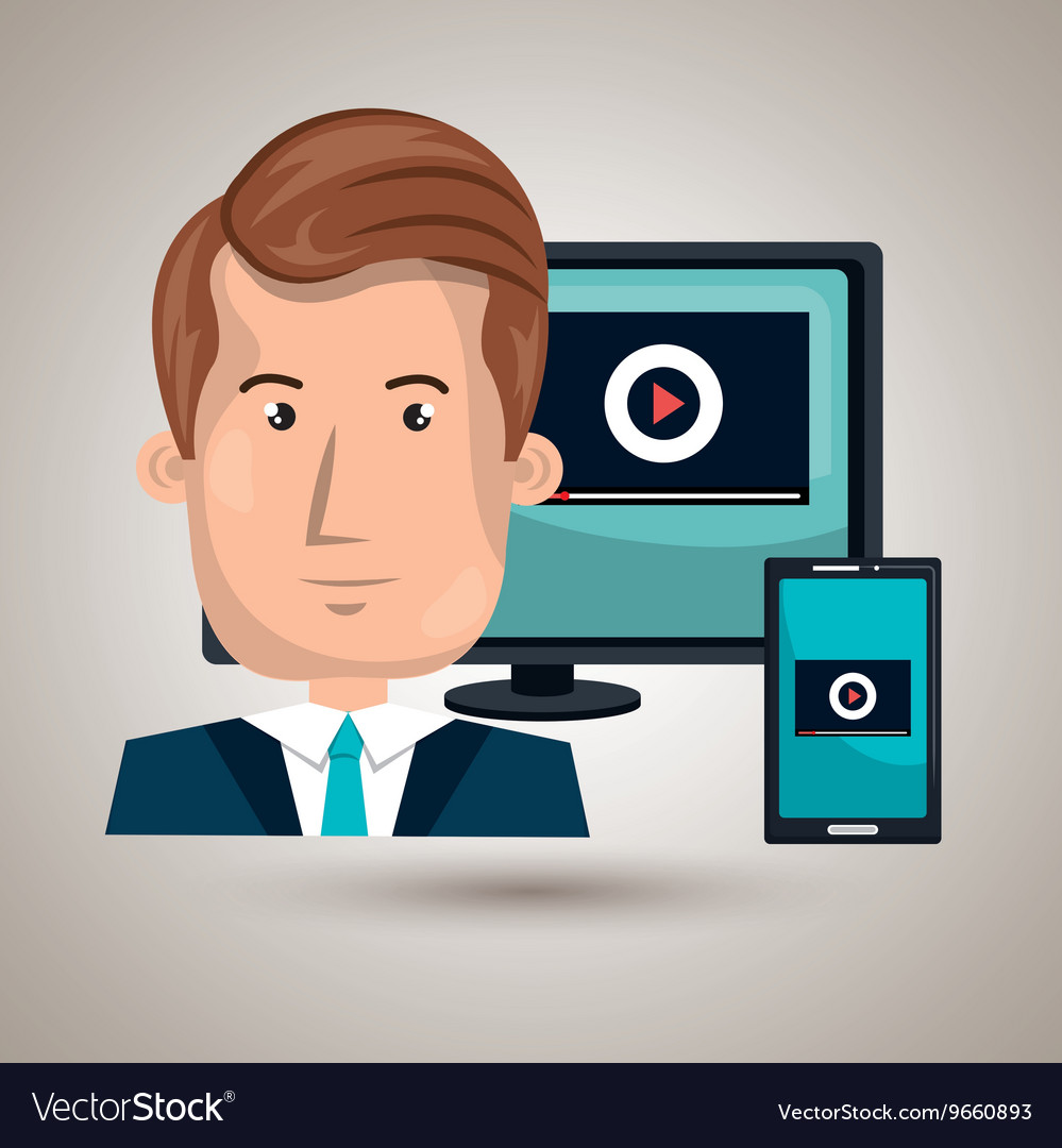 Computer user office isolated icon design Vector Image