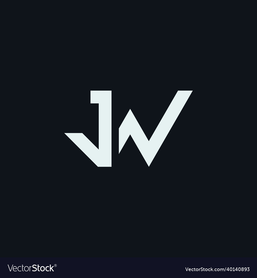 Initial letter jw logo Royalty Free Vector Image