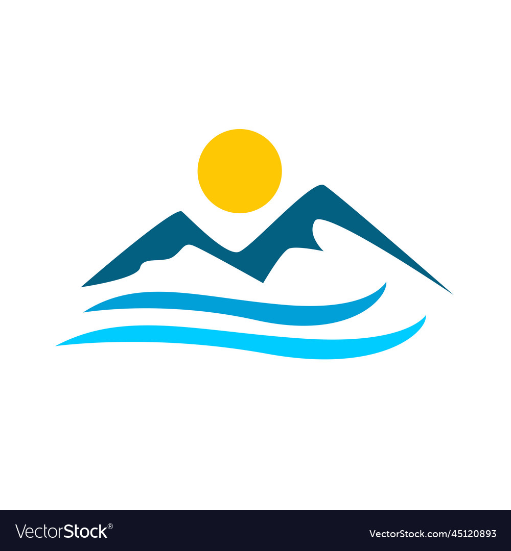 Mountain silhouette - icon Royalty Free Vector Image