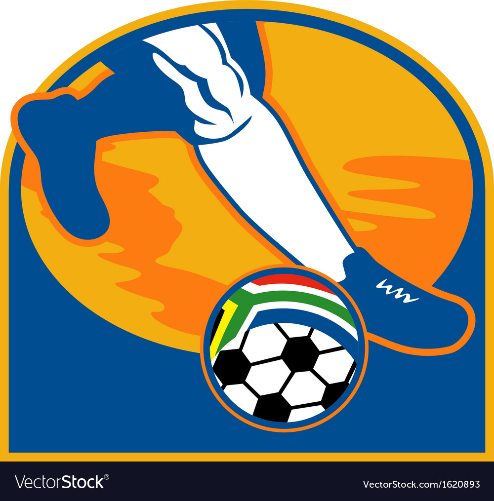 Soccer Player Ball Flag South Africa Royalty Free Vector