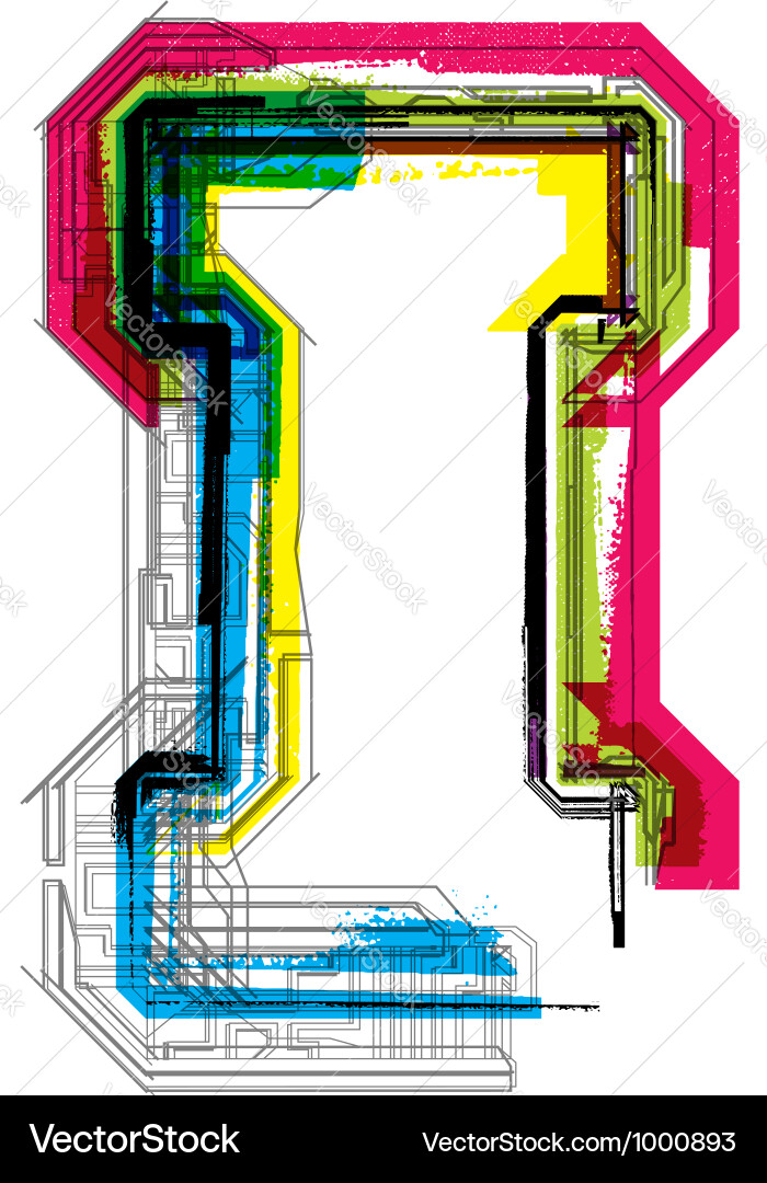 Tech Type Vector Technical typography Royalty Free Vector Image