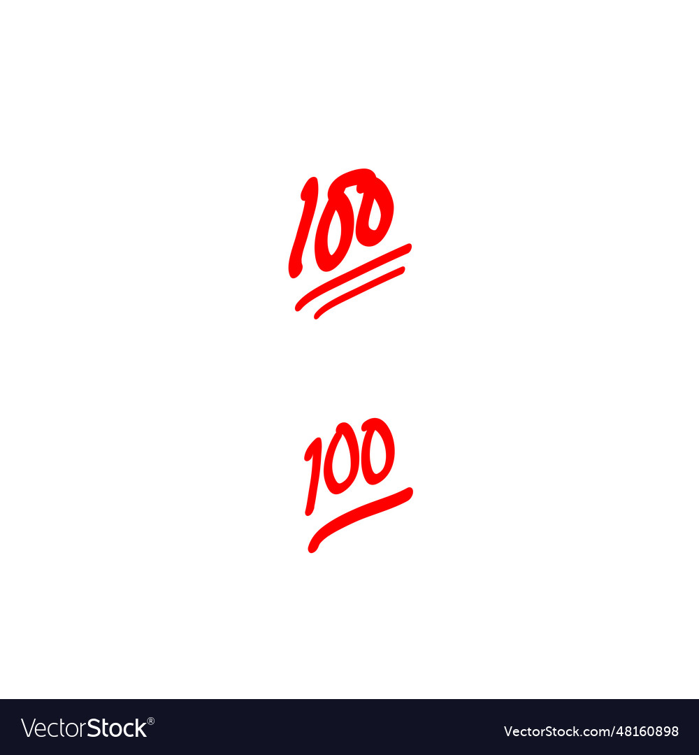 100 percent emoji one hundred sign Royalty Free Vector Image