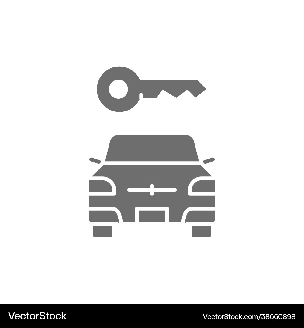 Car key automobile blocked grey icon Royalty Free Vector