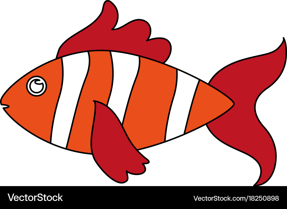 Fish sideview icon image Royalty Free Vector Image