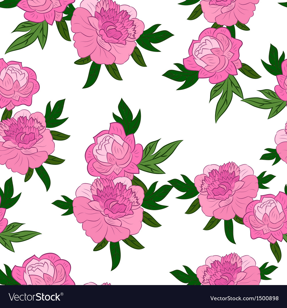 Pink flowers on white background Royalty Free Vector Image