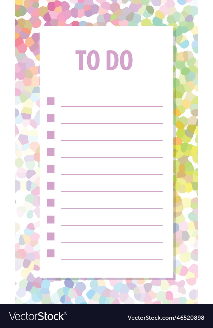 To do list blank template Royalty Free Vector Image