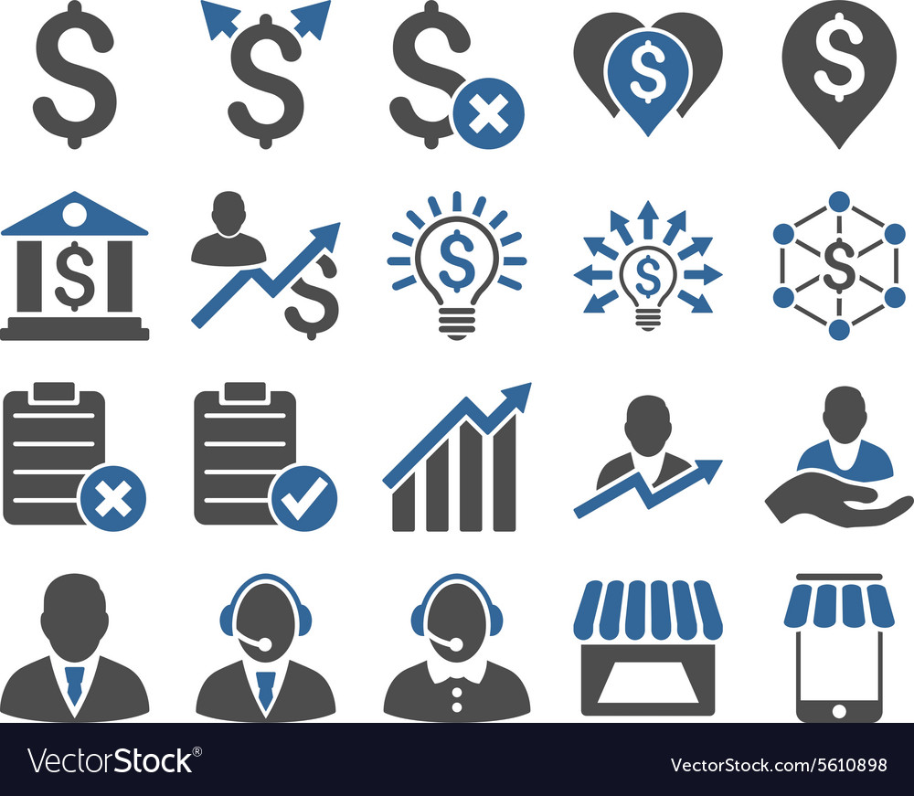 Trade business and bank service icon set Vector Image