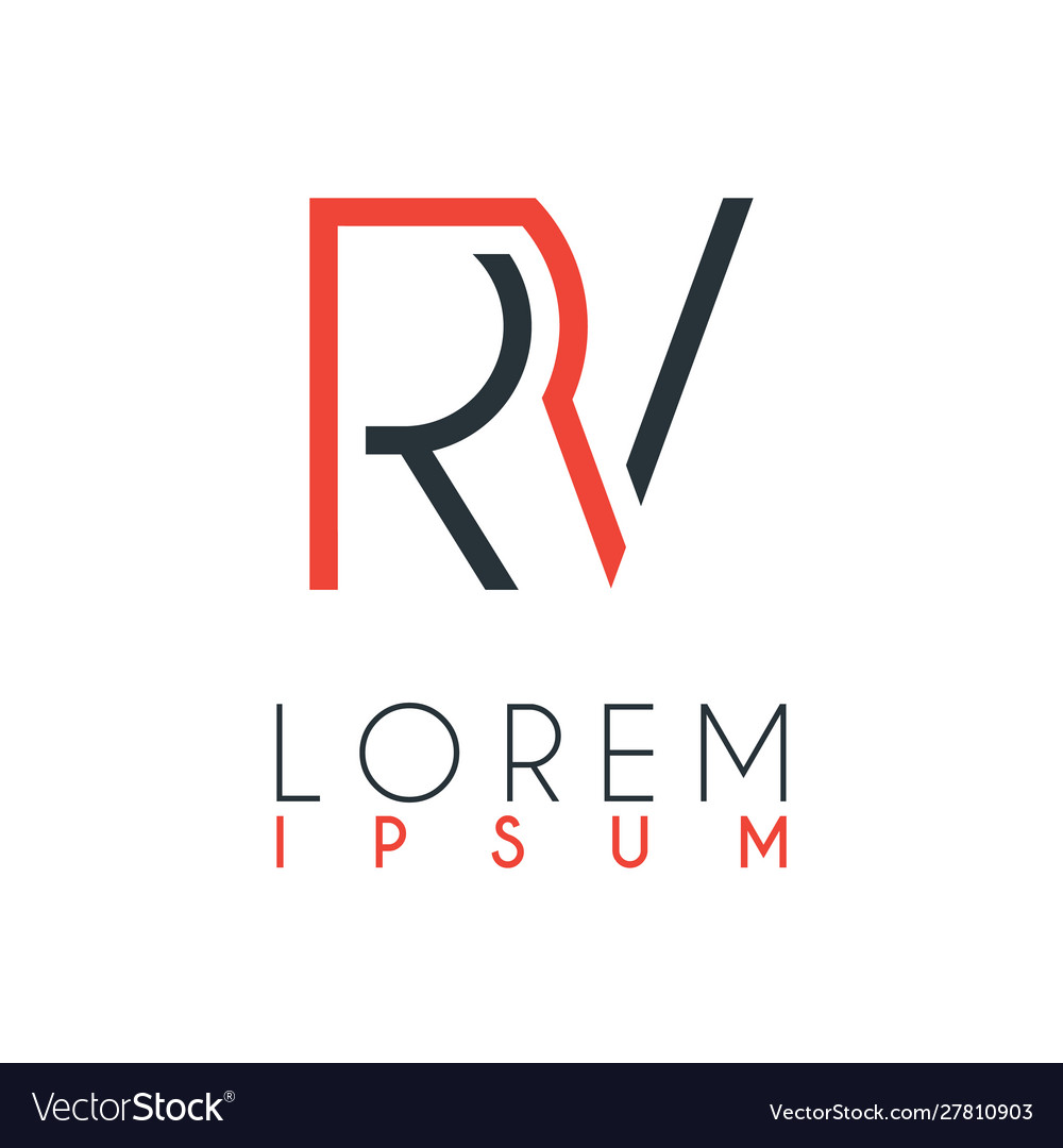 Logo between letter r and v or rv Royalty Free Vector Image