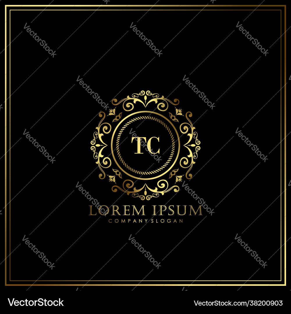 Tc Initial Letter Luxury Logo Template In Art Vector Image
