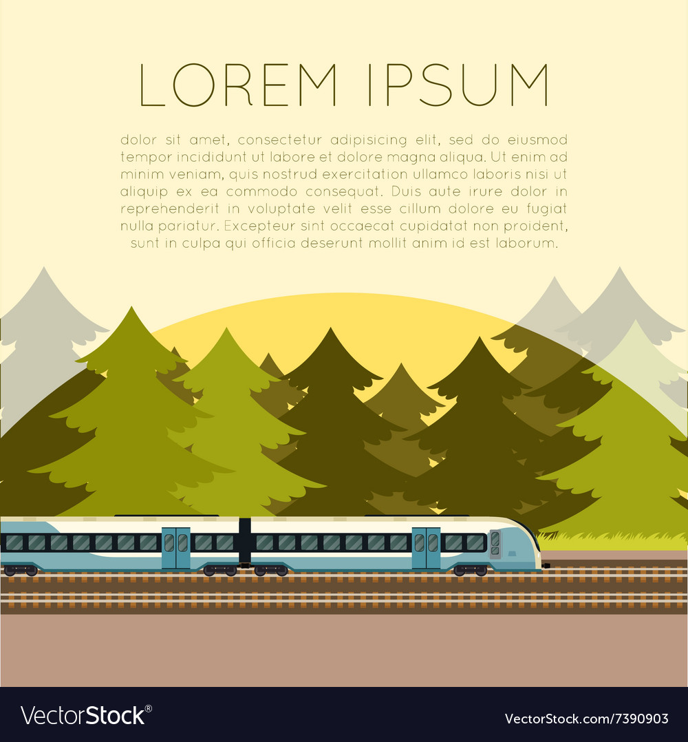 Train In The Forest Banner Royalty Free Vector Image