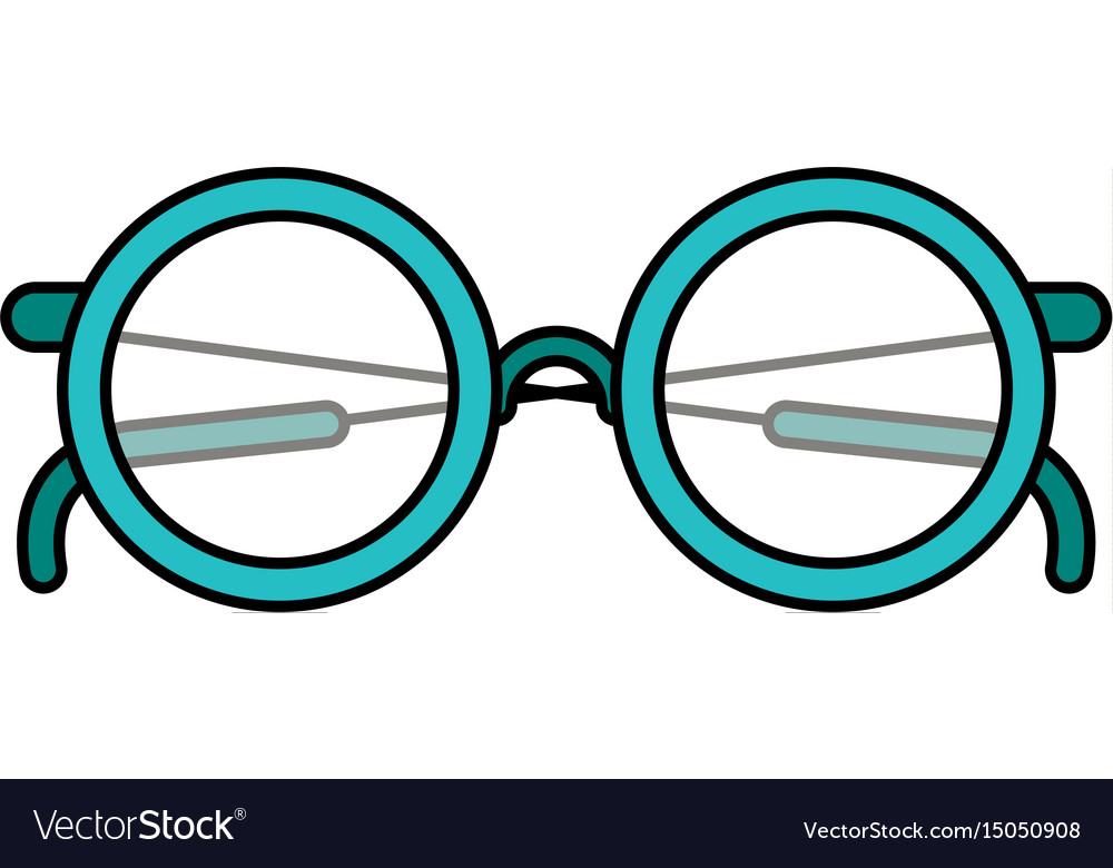 Colorful silhouette of glasses icon Royalty Free Vector