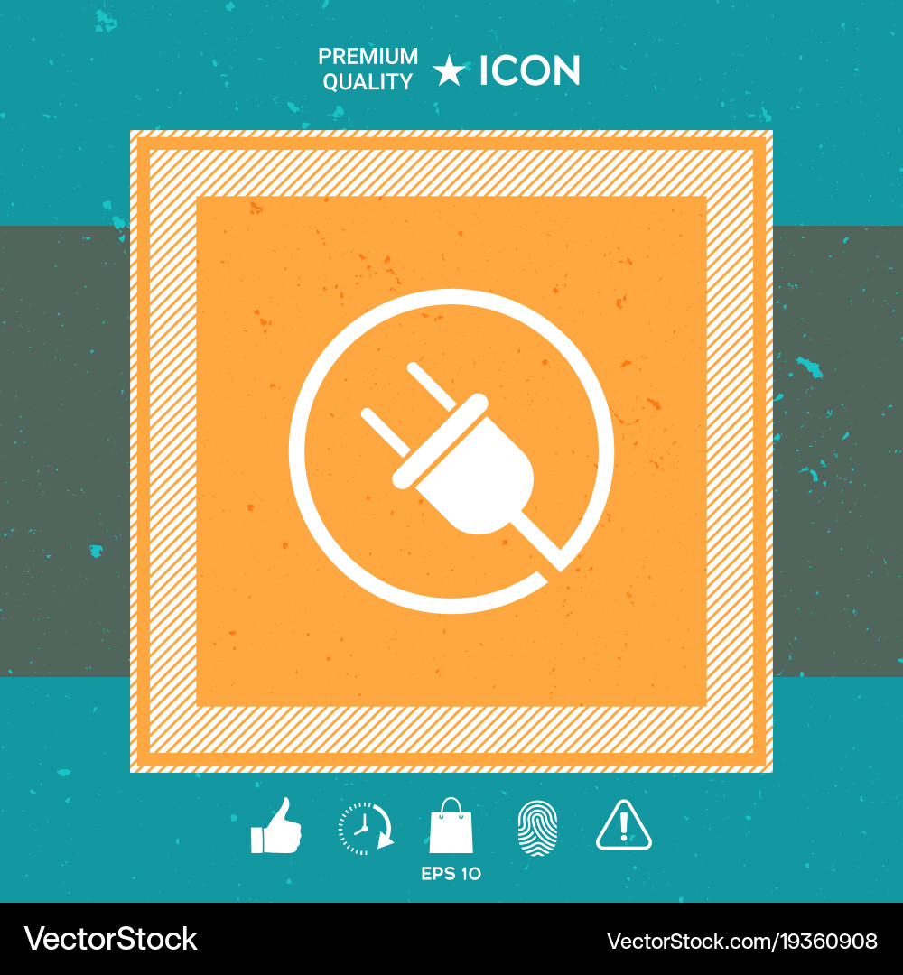 Plug in round icon Royalty Free Vector Image - VectorStock