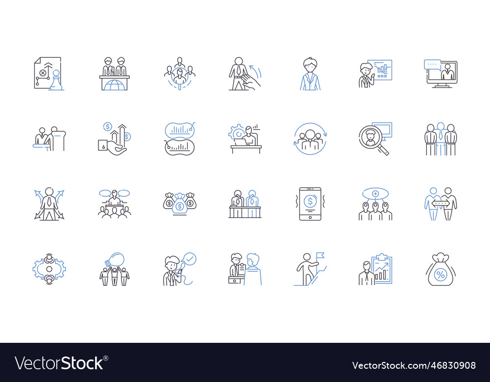 Process and procedure line icons collection Vector Image