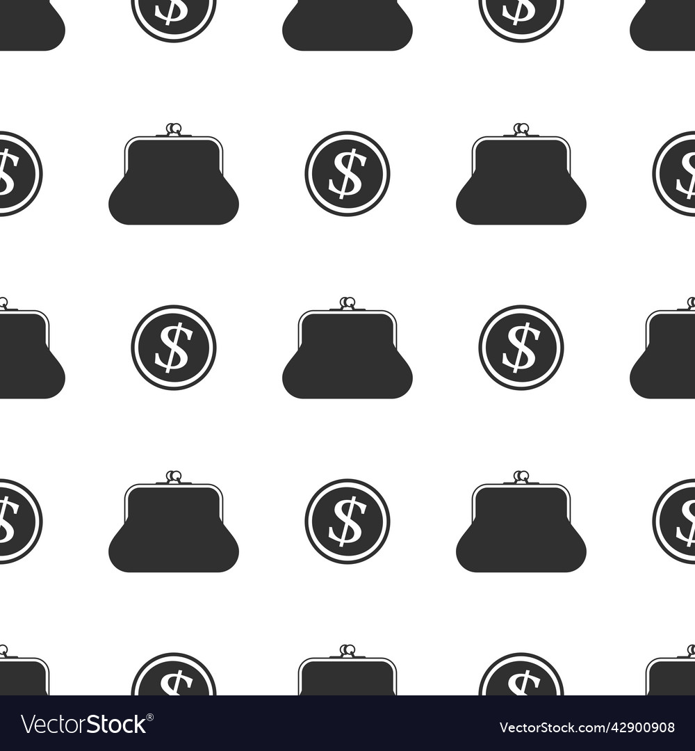 Purse and coin background Royalty Free Vector Image