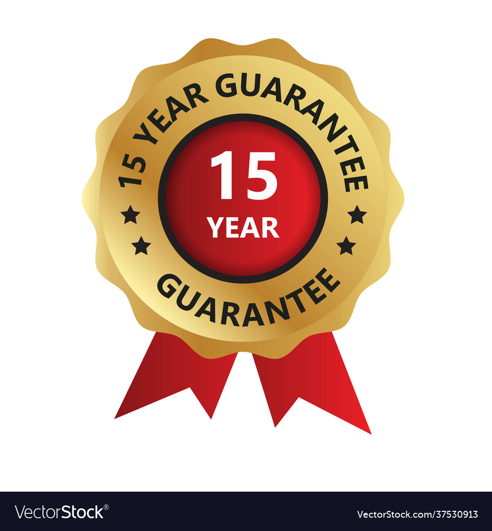 15 year guarantee badge certificate Royalty Free Vector
