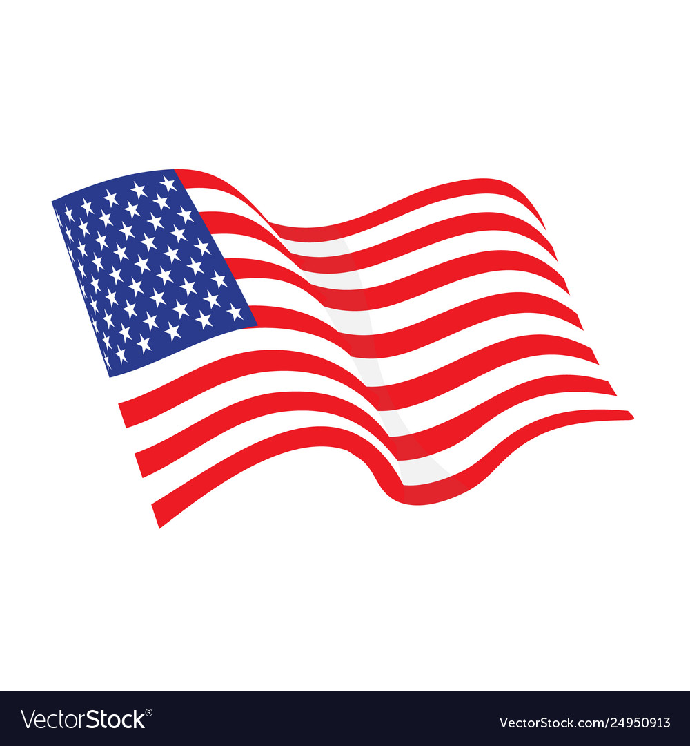 American waving flag Royalty Free Vector Image