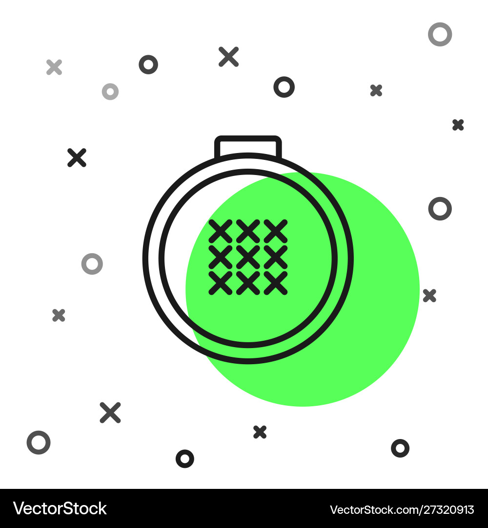 Black line round adjustable embroidery hoop icon Vector Image