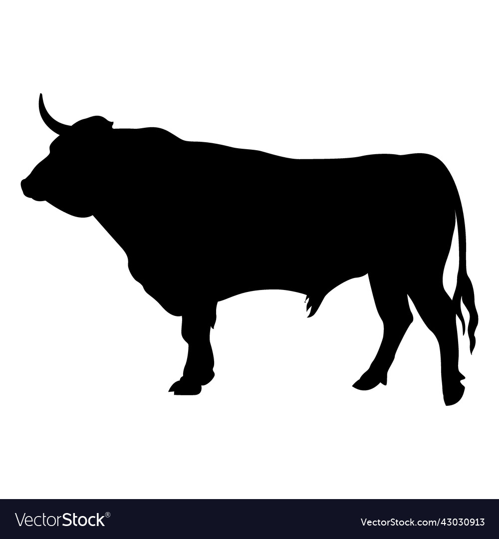 Bull profile silhouette Royalty Free Vector Image