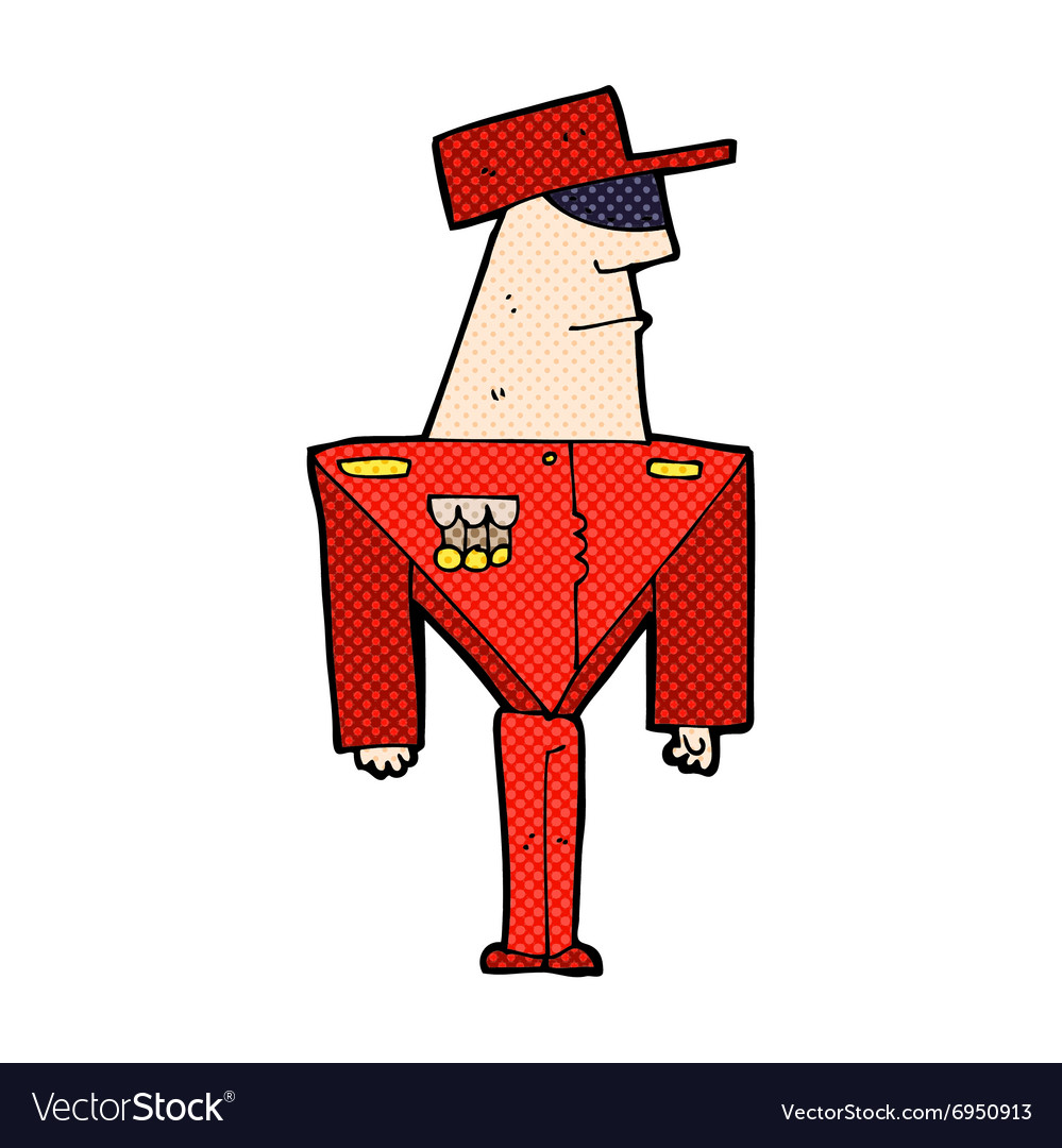 Comic cartoon guard Royalty Free Vector Image - VectorStock