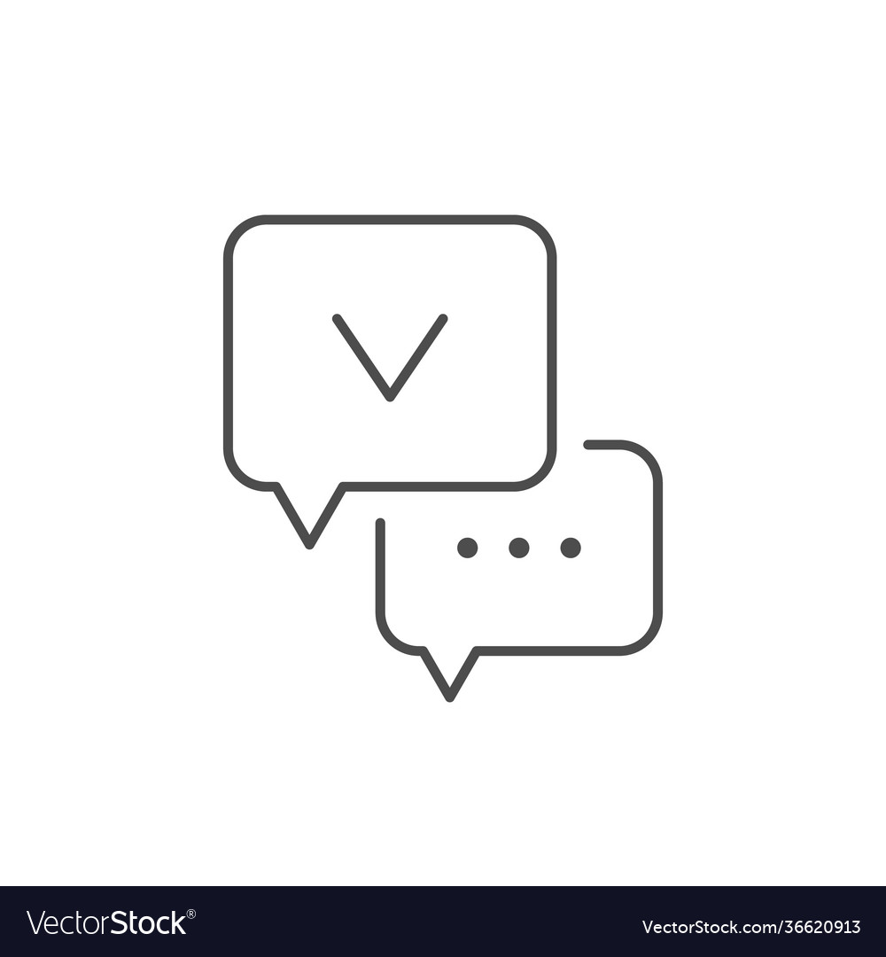 Discussion or dialog line outline icon Royalty Free Vector