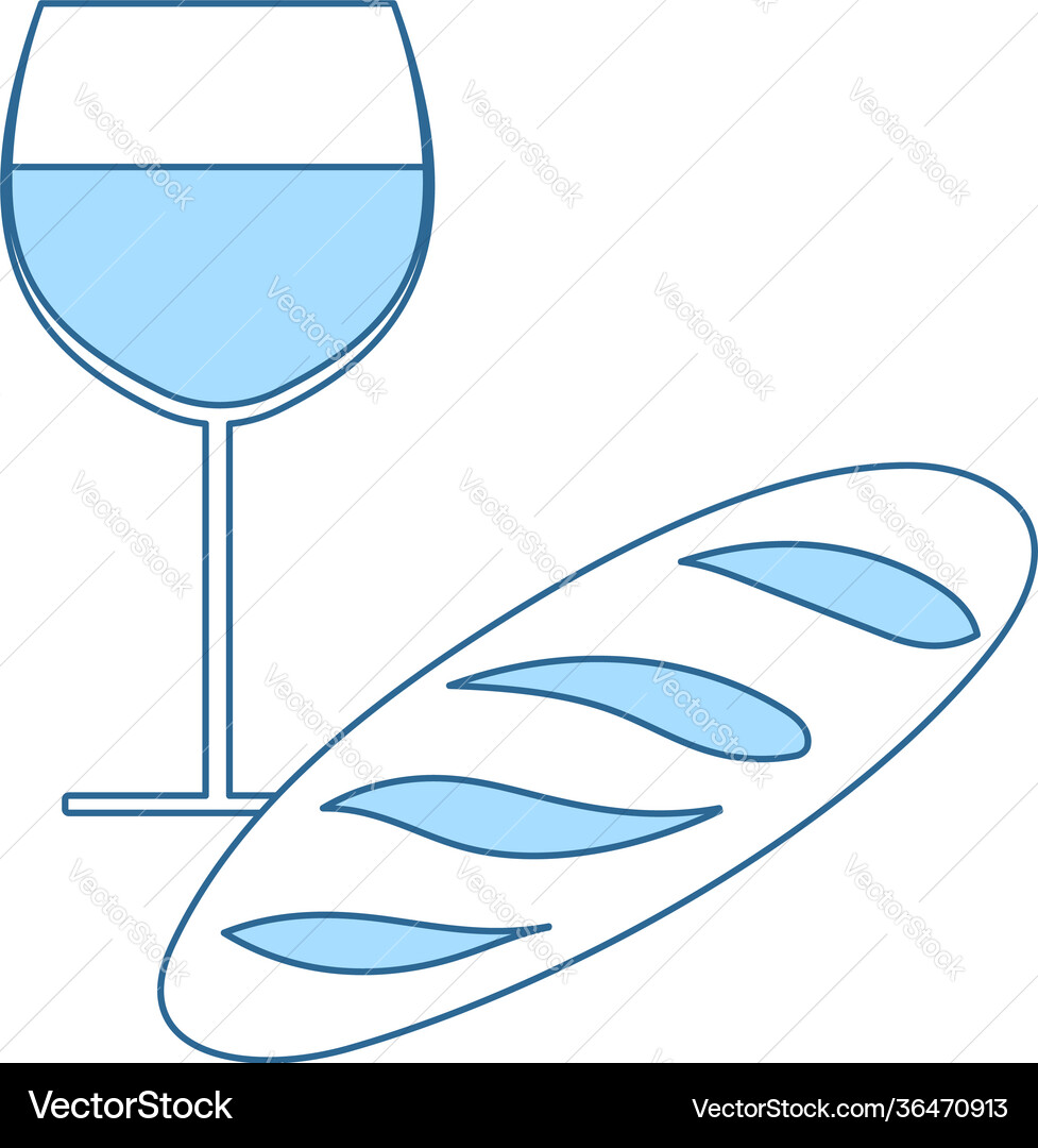 Easter wine and bread icon Royalty Free Vector Image
