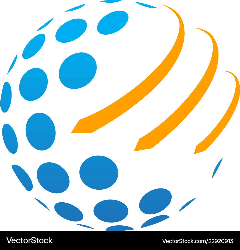 Globe arrow orbit technology logo Royalty Free Vector Image