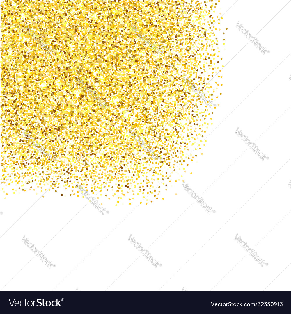 Gold glitter textured corner Royalty Free Vector Image