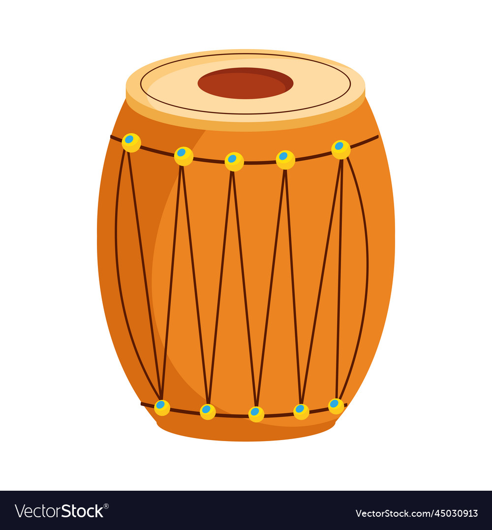 Indian culture drum Royalty Free Vector Image - VectorStock