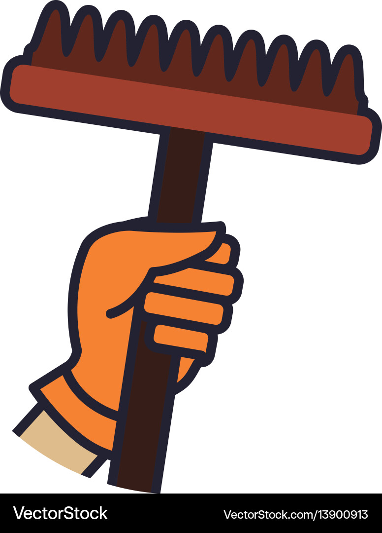 Rake gardening tool Royalty Free Vector Image - VectorStock