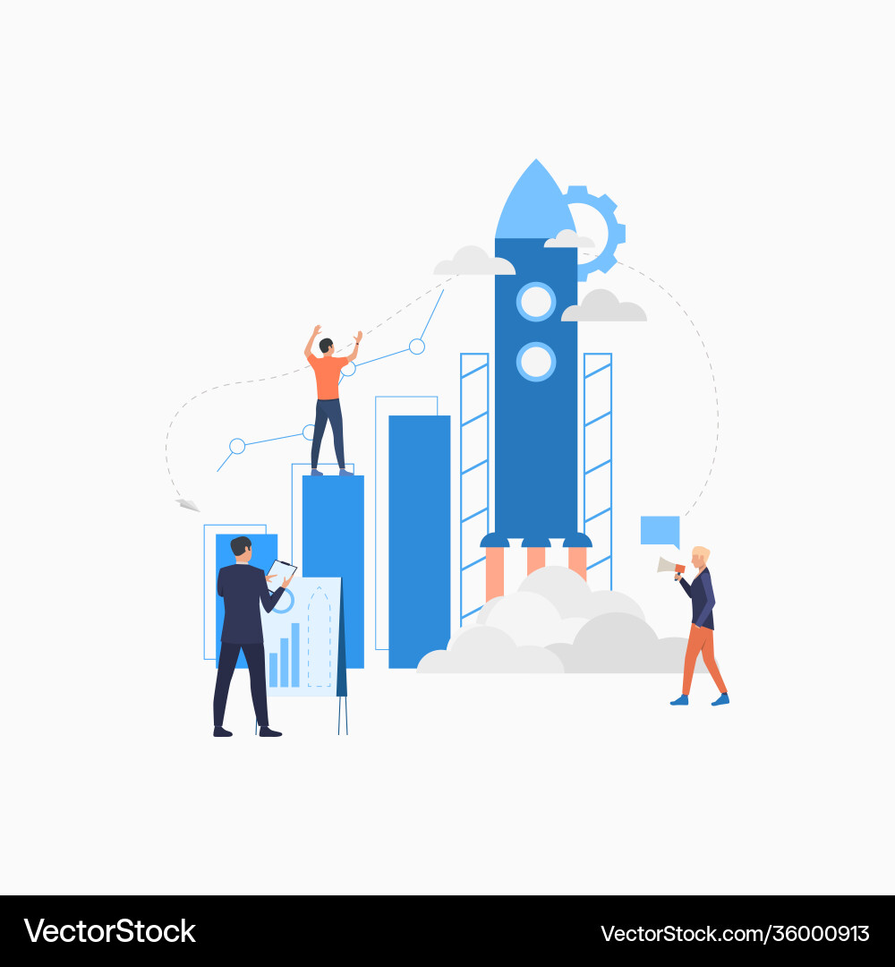 Startup flat icon Royalty Free Vector Image - VectorStock