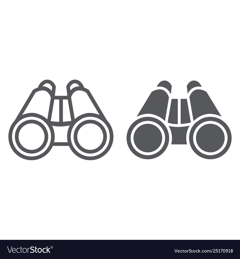 Binoculars line and glyph icon optical zoom Vector Image