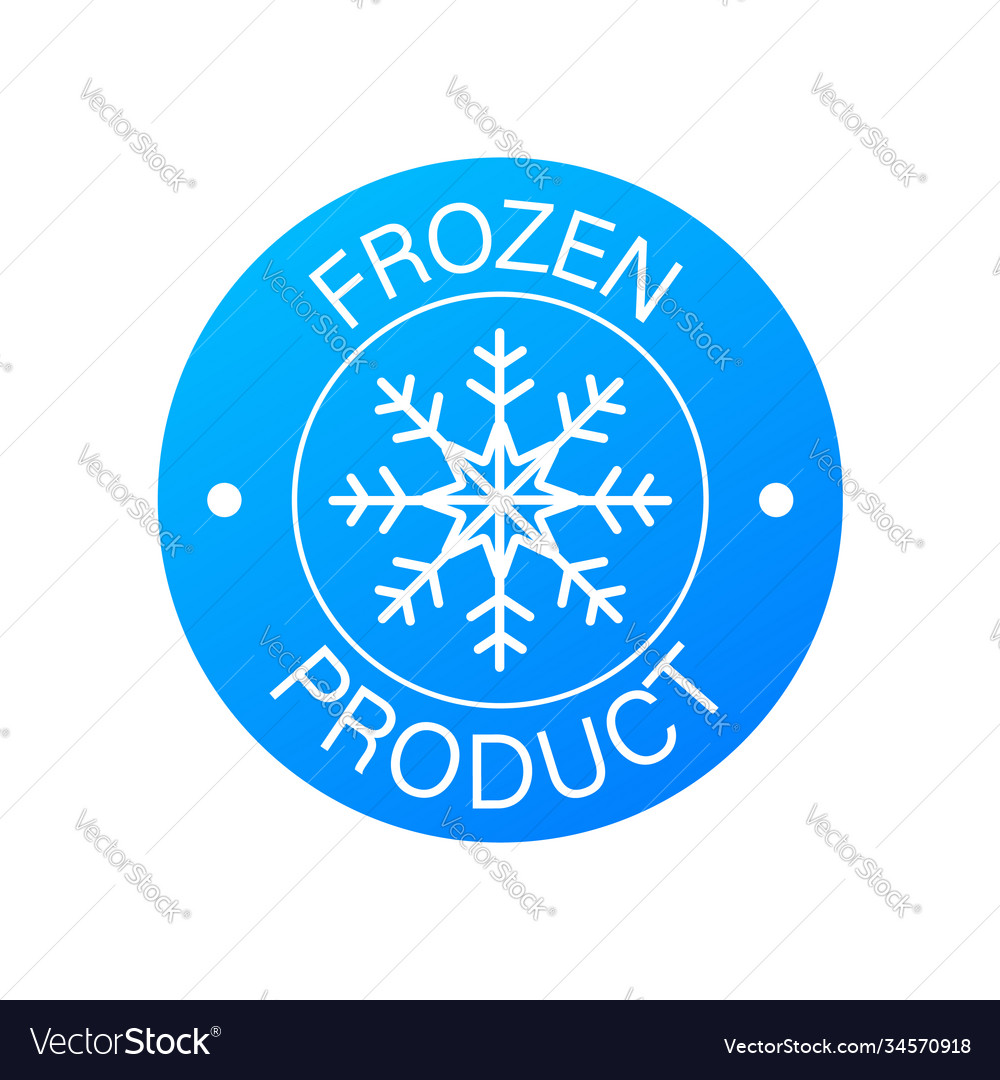 Blue frozen product on white background food logo Vector Image