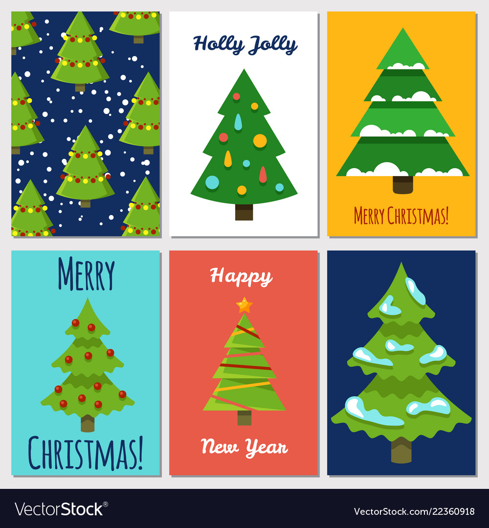 Christmas and new year cards template with cartoon