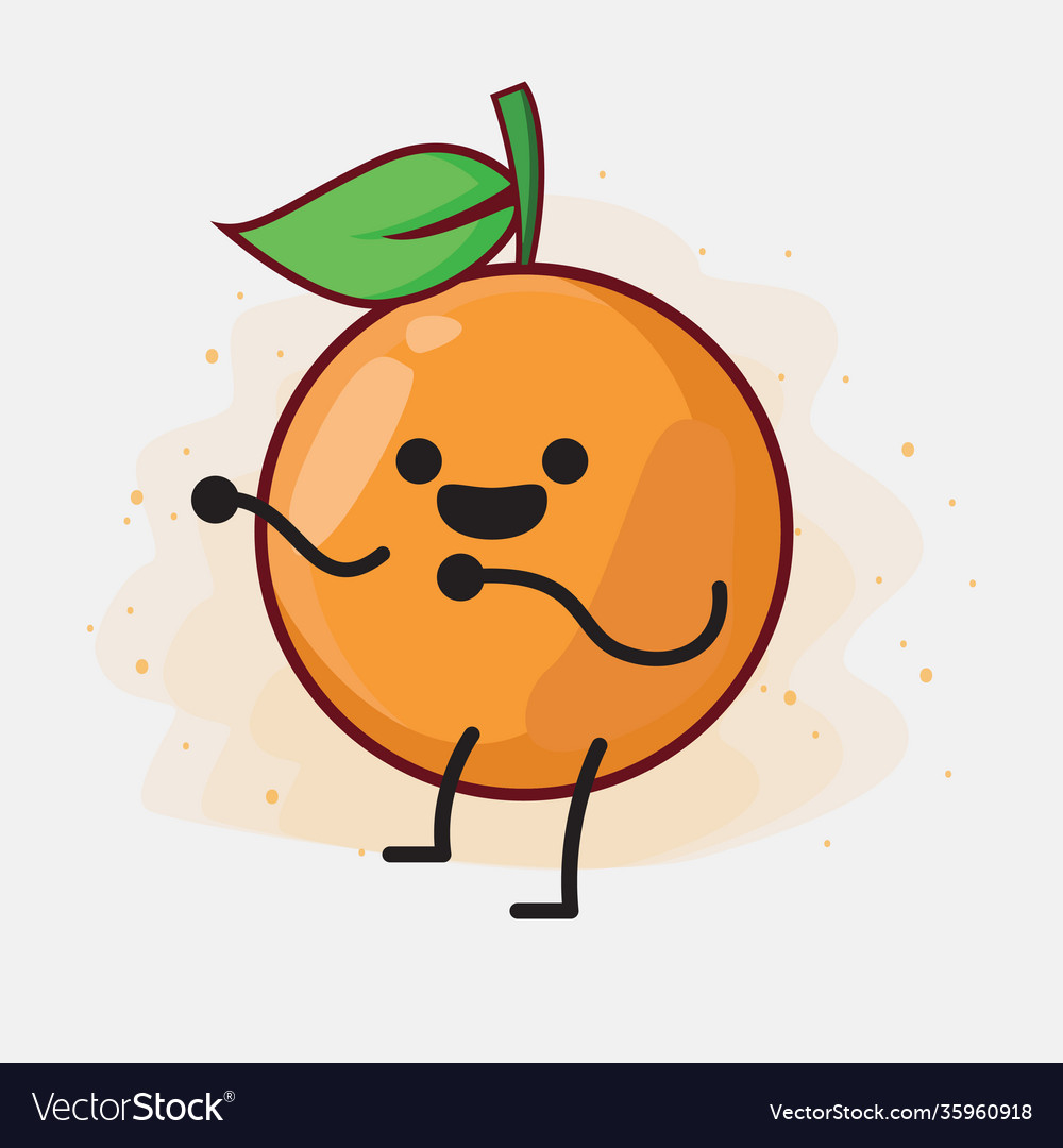 Clementine orange cartoon character Royalty Free Vector