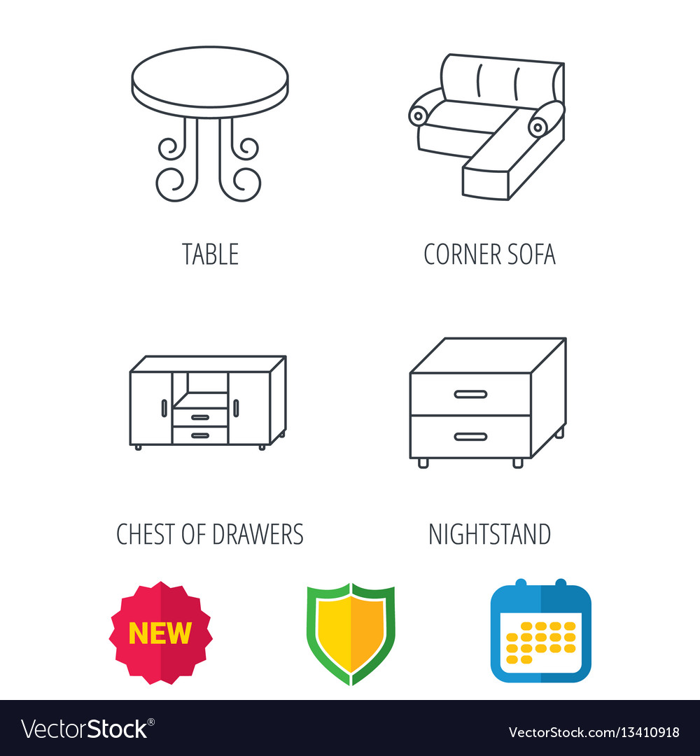 Corner sofa table and nightstand icons