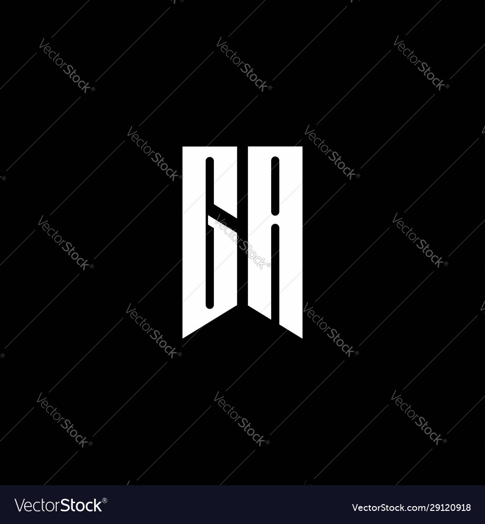 Ga logo monogram with emblem style isolated Vector Image