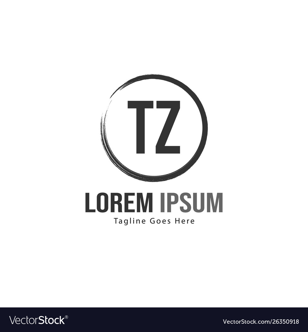 Initial tz logo template with modern frame Vector Image