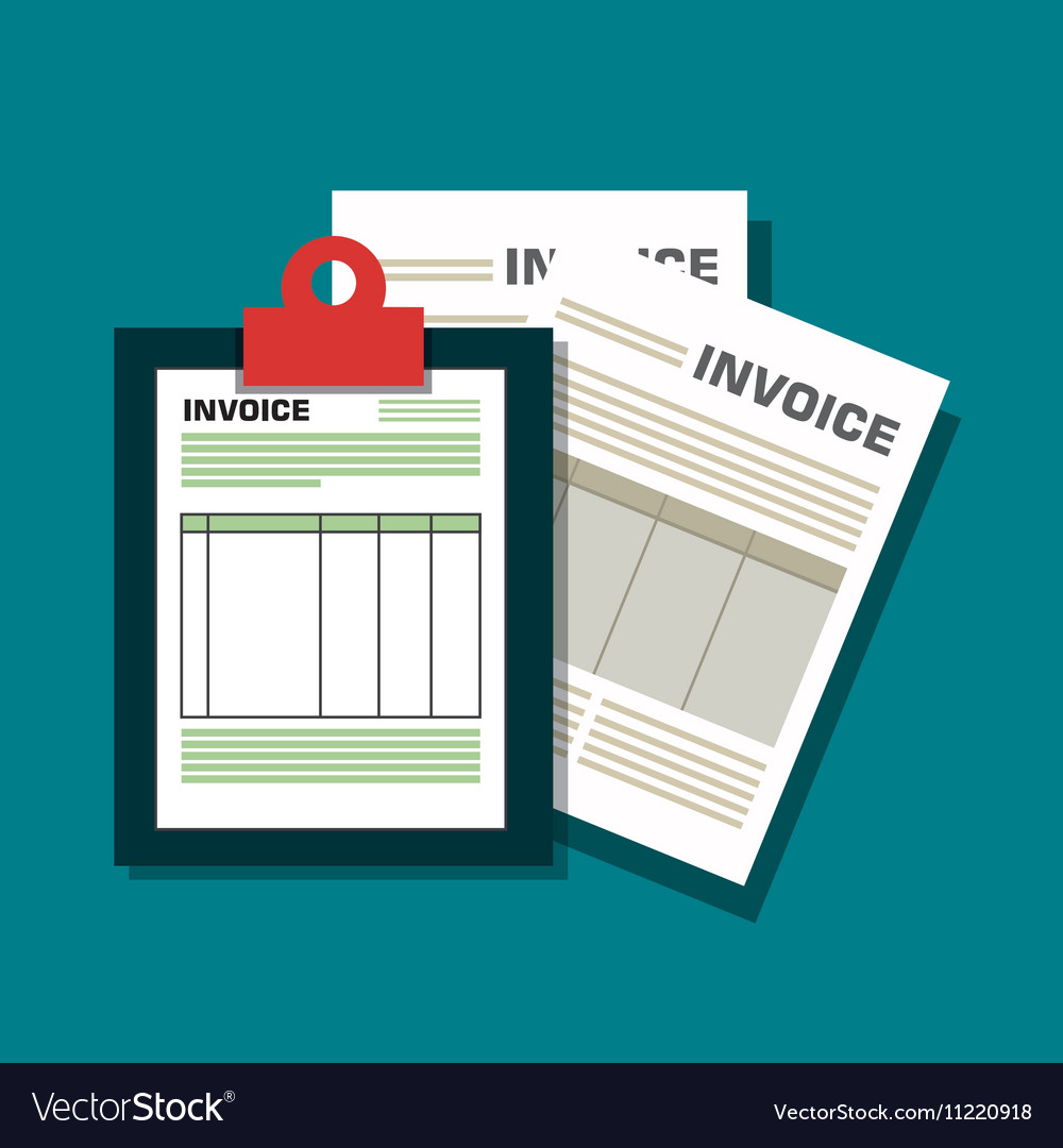 Invoice document flat isolated icon Royalty Free Vector