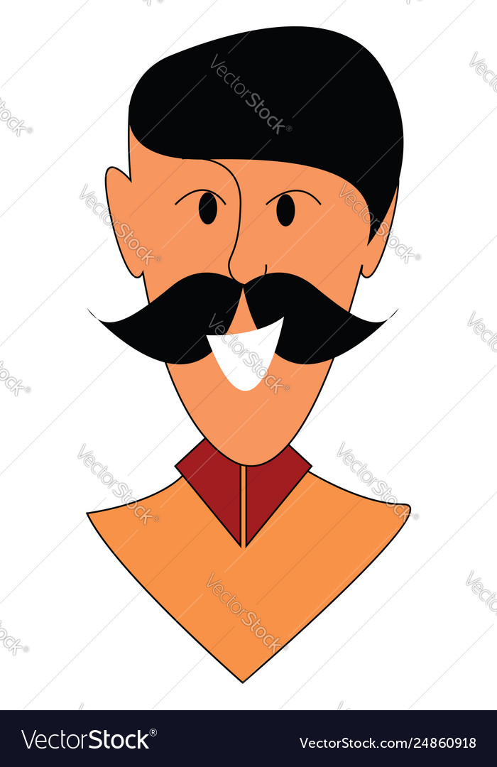 Portrait A Smiling Young Man With Black Royalty Free Vector