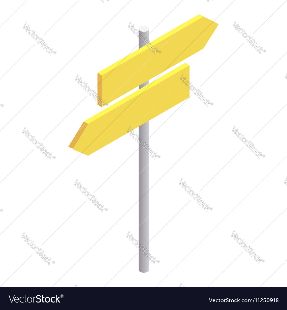 road signpost icon isometric 3d style royalty free vector