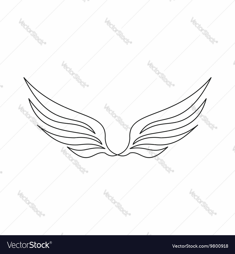 Wing icon outline style Royalty Free Vector Image