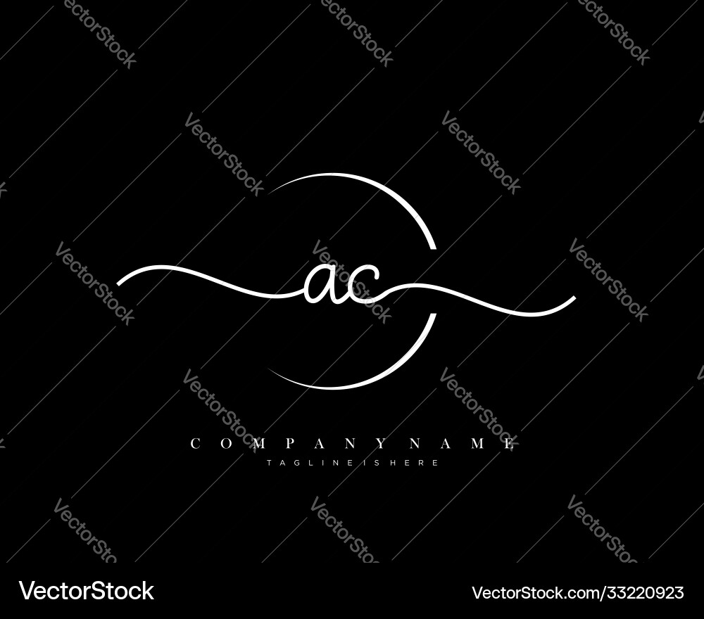 Ac initial handwriting logo Royalty Free Vector Image