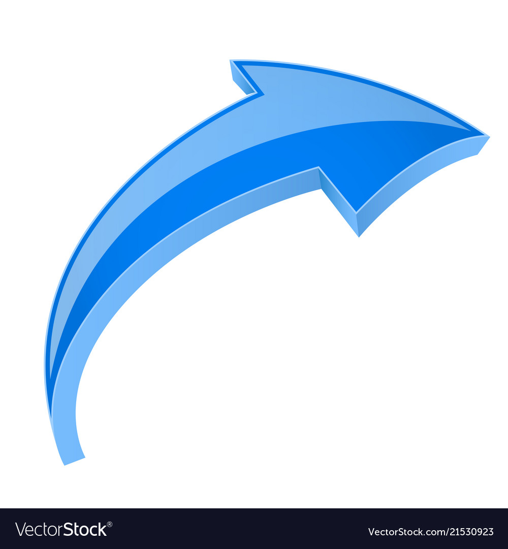 Blue 3d shiny arrow next sign Royalty Free Vector Image