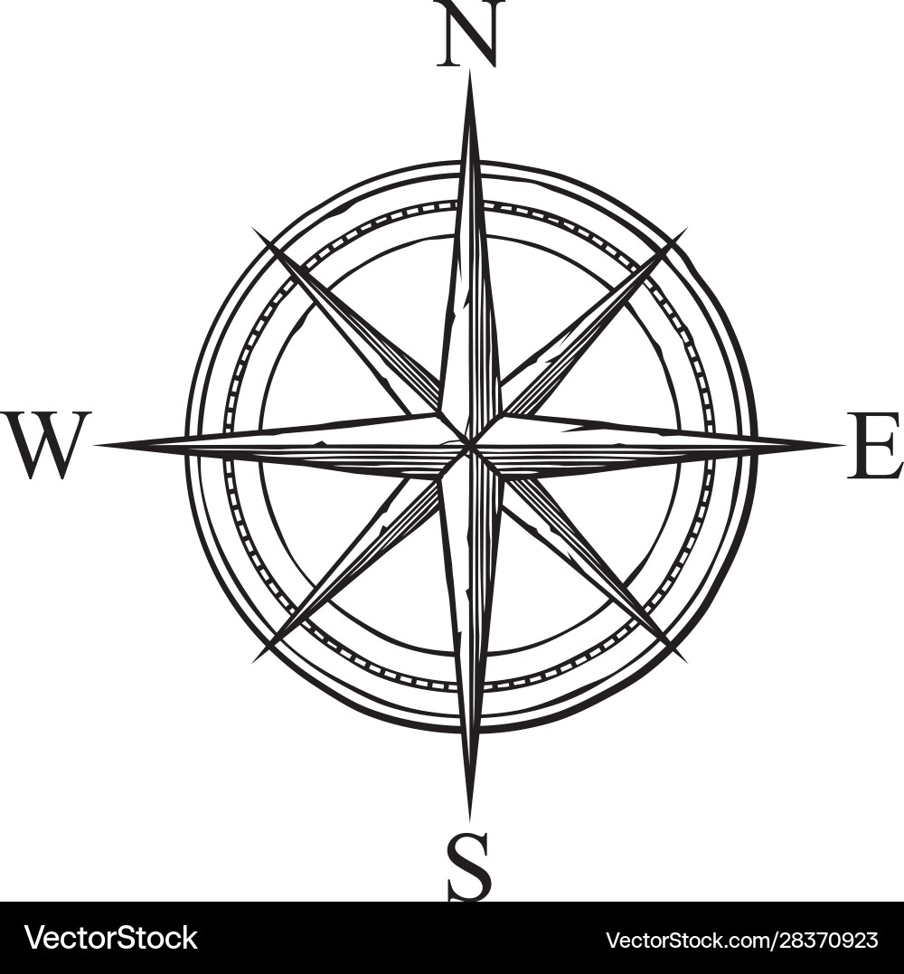 Compass icon - retro design Royalty Free Vector Image